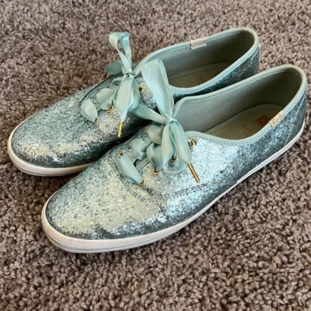 Keds x Kate Spade Blue Glitter Sneakers